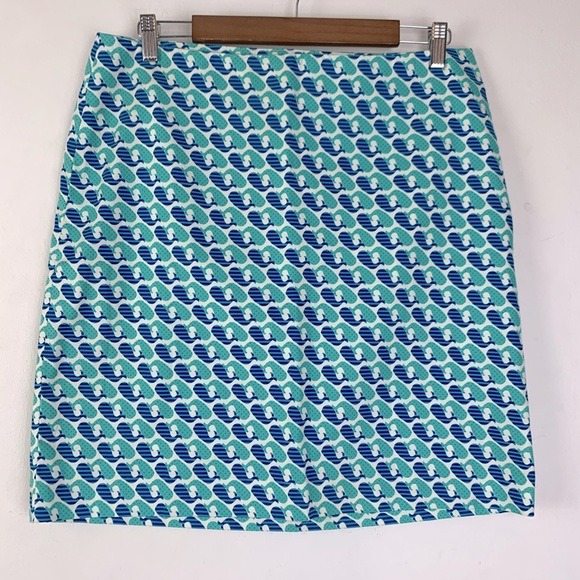 Talbots Whale Print Preppy Mini Skirt Size 12P - Picture 2 of 5